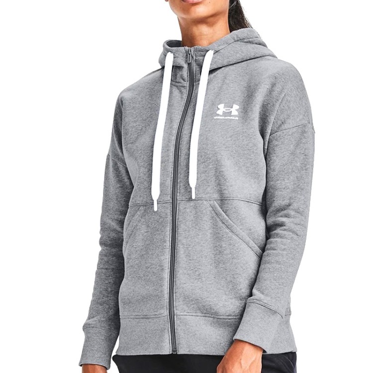 Толстовка жіноча Under Armour Rival Fleece FZ Hoodie сіра 1356400-035 изображение 2