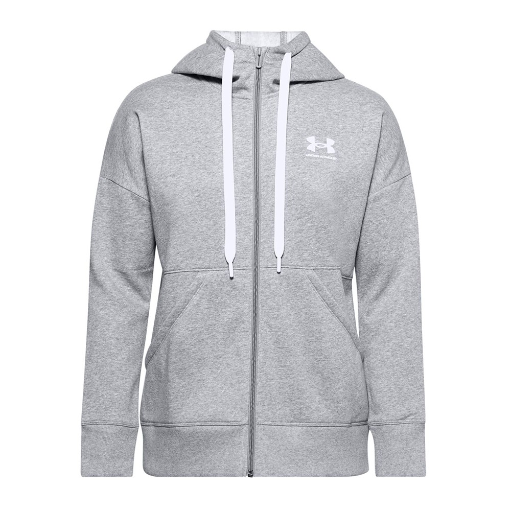 Толстовка женская Under Armour Rival Fleece FZ серая 1356400-035 изображение 4