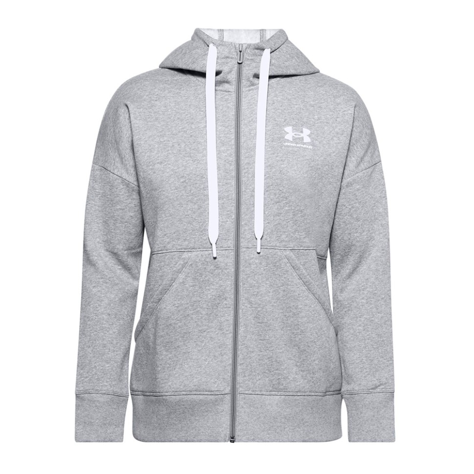 Толстовка жіноча Under Armour Rival Fleece FZ Hoodie сіра 1356400-035 изображение 4