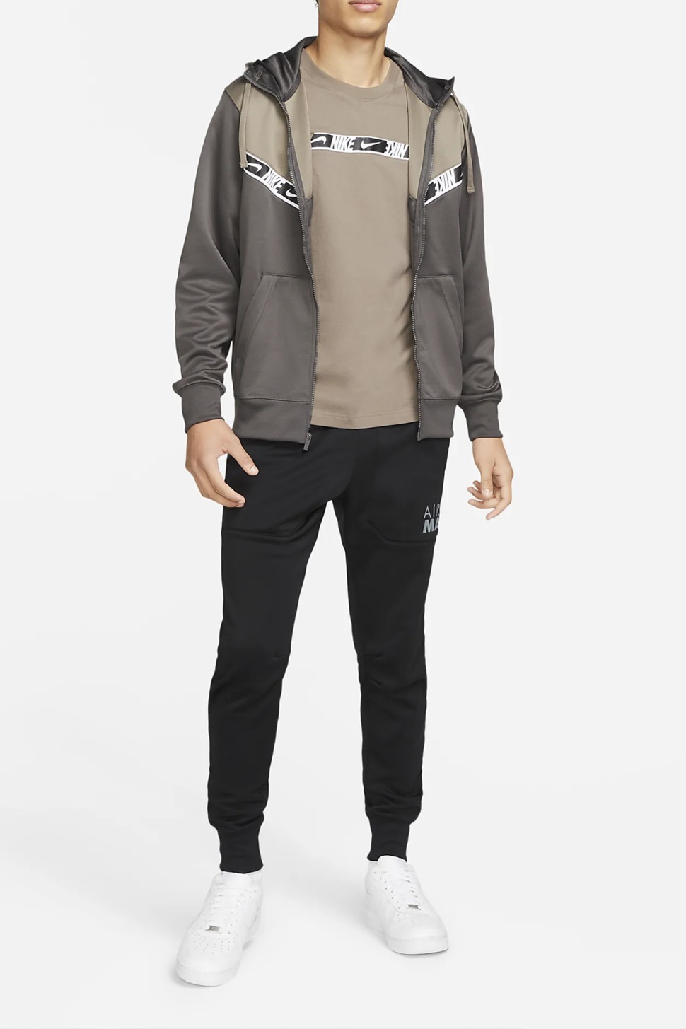 Толстовка чоловіча Nike M Nsw Repeat Pk Fz Hoodie темно-сіра DM4672-254  — фото 6