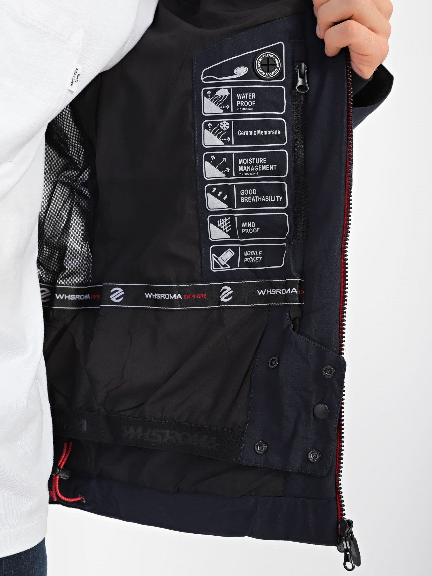 Куртка гірськолижна чоловіча WHS темно-синя 512509-450 изображение 6