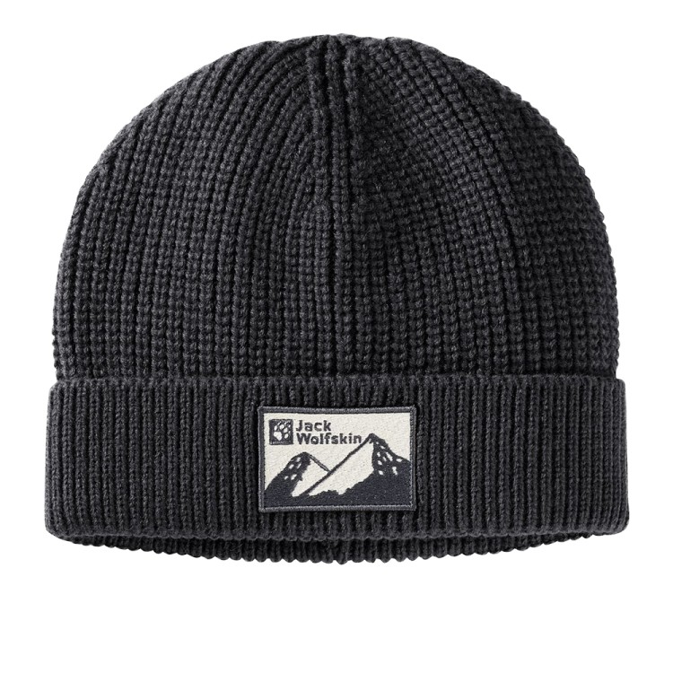 Шапка унисекс Jack Wolfskin EDO BADGE BEANIE черная 1910062-6000