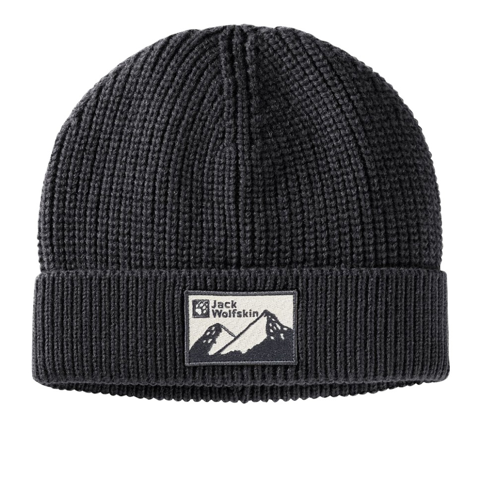 Шапка  унісекс Jack Wolfskin EDO BADGE BEANIE чорна 1910062-6000 изображение 1