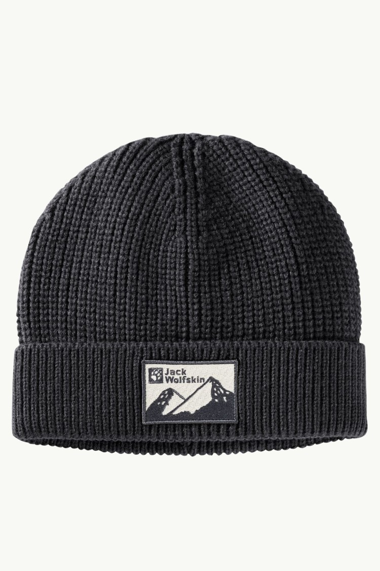 Шапка  унісекс Jack Wolfskin EDO BADGE BEANIE чорна 1910062-6000 изображение 2