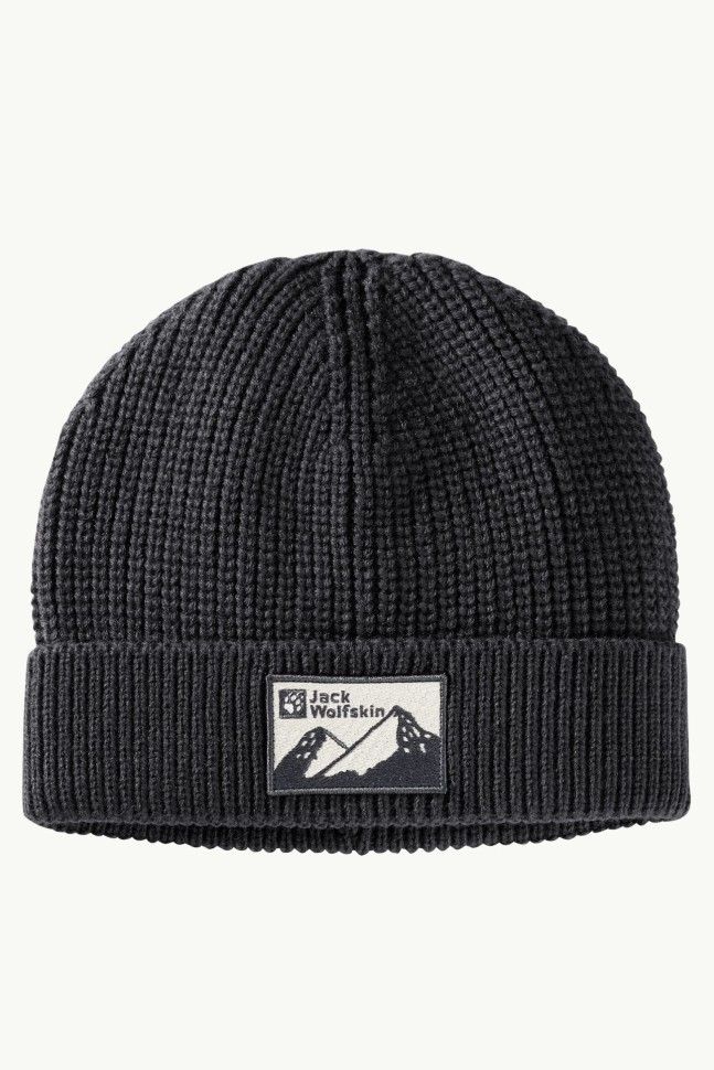 Шапка  унісекс Jack Wolfskin EDO BADGE BEANIE чорна 1910062-6000 изображение 2
