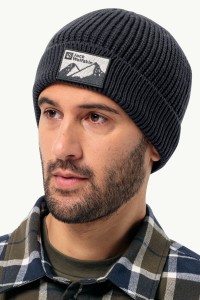 Шапка  унісекс Jack Wolfskin EDO BADGE BEANIE чорна 1910062-6000 изображение 3