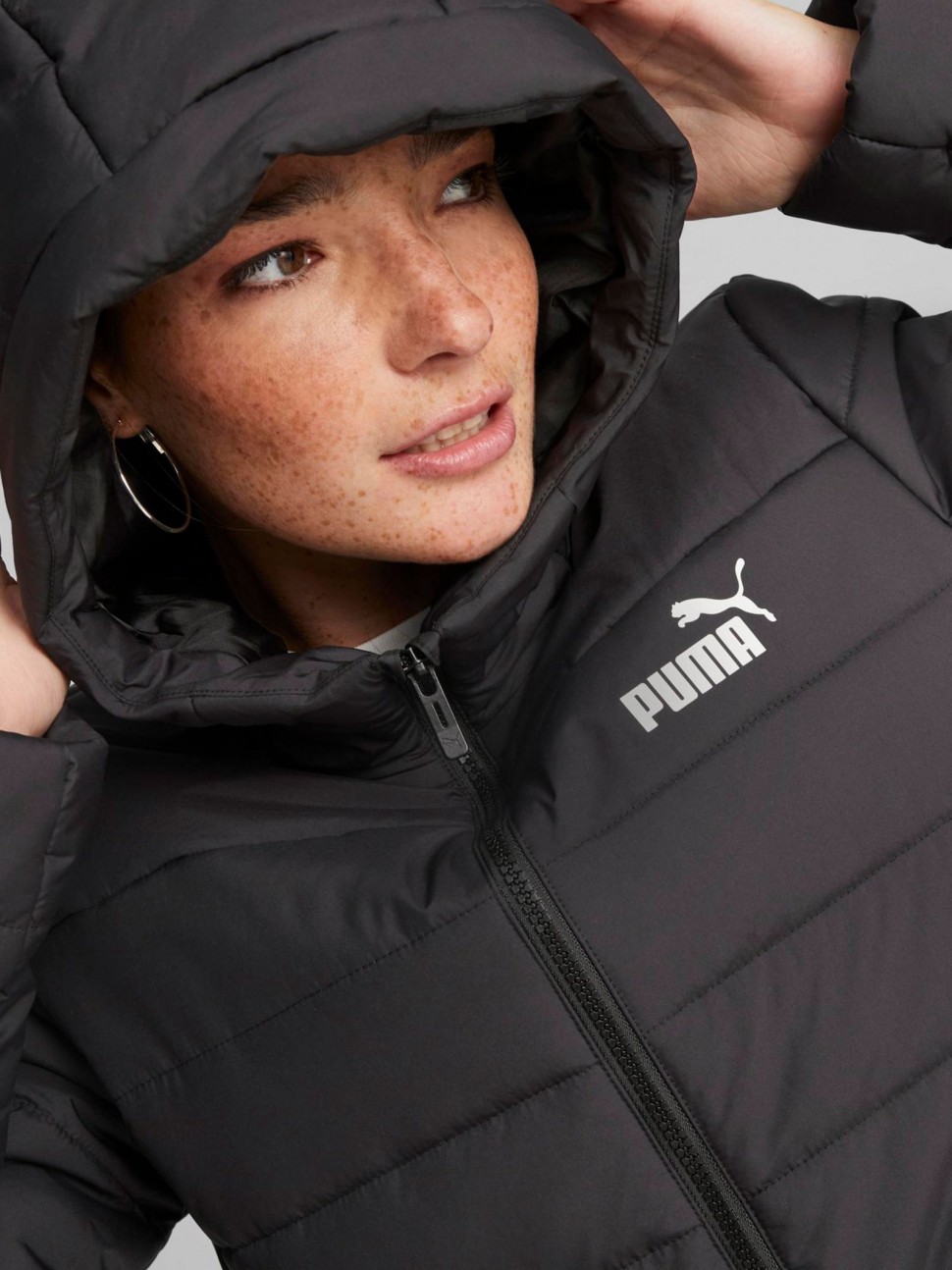 Куртка жіноча Puma ESS Hooded Padded Coat чорна 84894201 — фото 6