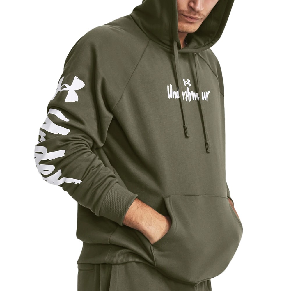 Толстовка мужская Under Armour UA Rival Fleece Graphic HD оливковая 1379760-390