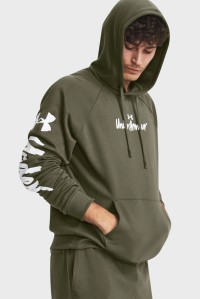 Толстовка чоловіча Under Armour UA Rival Fleece Graphic HD оливкова 1379760-390 изображение 2