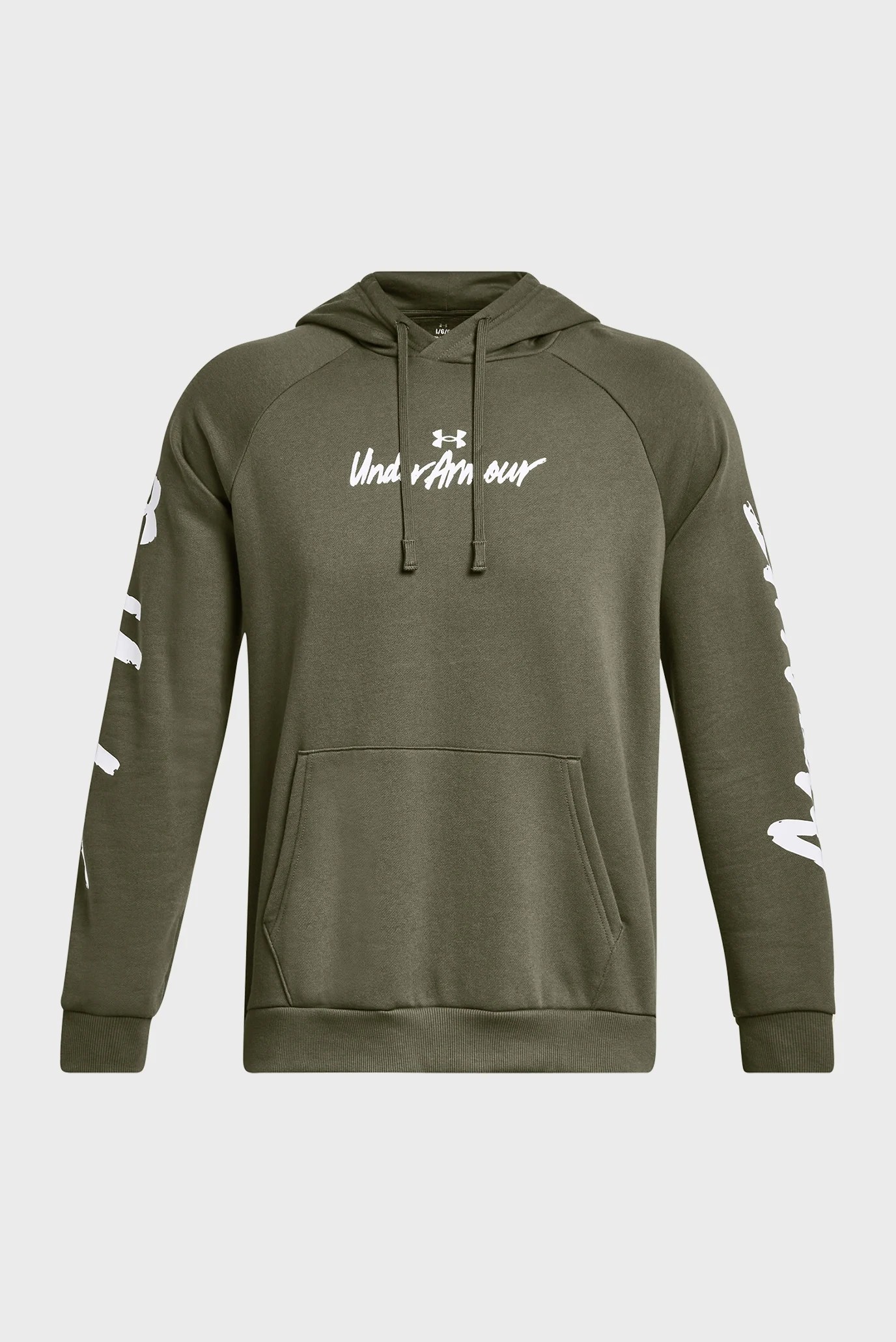 Толстовка мужская Under Armour UA Rival Fleece Graphic HD оливковая 1379760-390 изображение 5