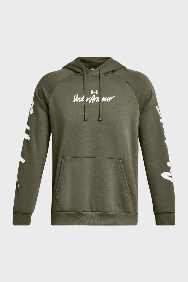 Толстовка чоловіча Under Armour UA Rival Fleece Graphic HD оливкова 1379760-390 изображение 5