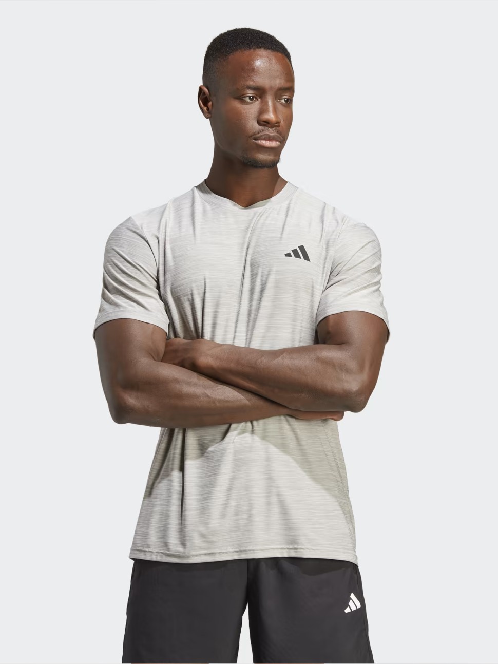 Футболка чоловіча Adidas TR-ES STRETCH T сіра IC7416 — фото 2