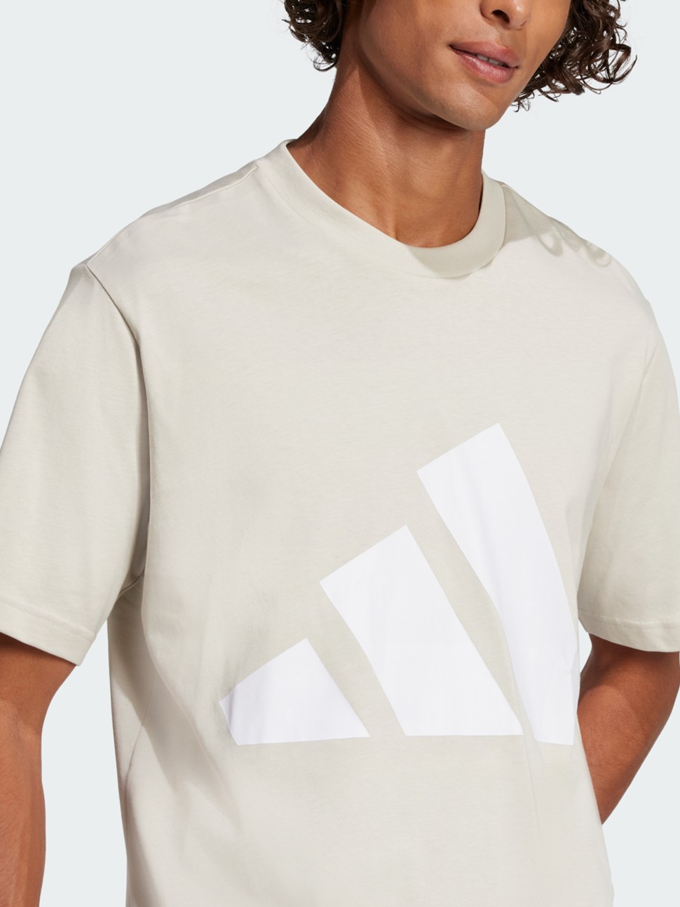 Футболка чоловіча Adidas M BL SJ T бежева JE8933 — фото 6
