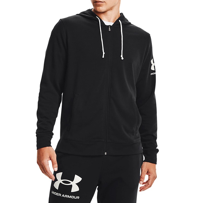 Толстовка мужская Under Armour Ua Rival Terry Fz Hd черная 1361606-001 изображение 1