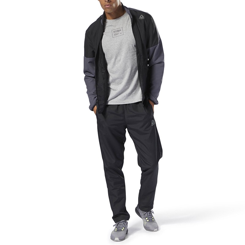 Костюм мужской Reebok Te Woven Tracksuit черный CY4926 — фото 2