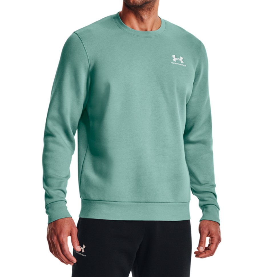 Толстовка чоловіча Under Armour UA Essential Fleece Crew зелена 1374250-177 — фото 1