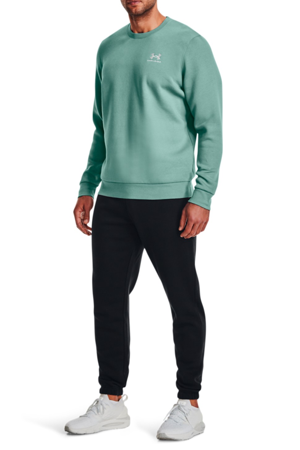 Толстовка чоловіча Under Armour UA Essential Fleece Crew зелена 1374250-177 — фото 2