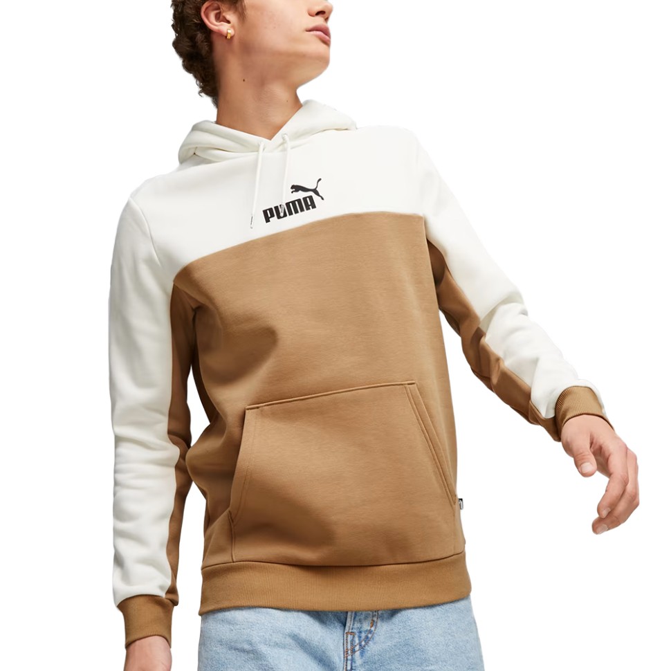 Толстовка мужская Puma ESS+ Block Hoodie FL бежевая 84903685 изображение 1