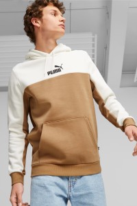 Толстовка мужская Puma ESS+ Block Hoodie FL бежевая 84903685 изображение 2