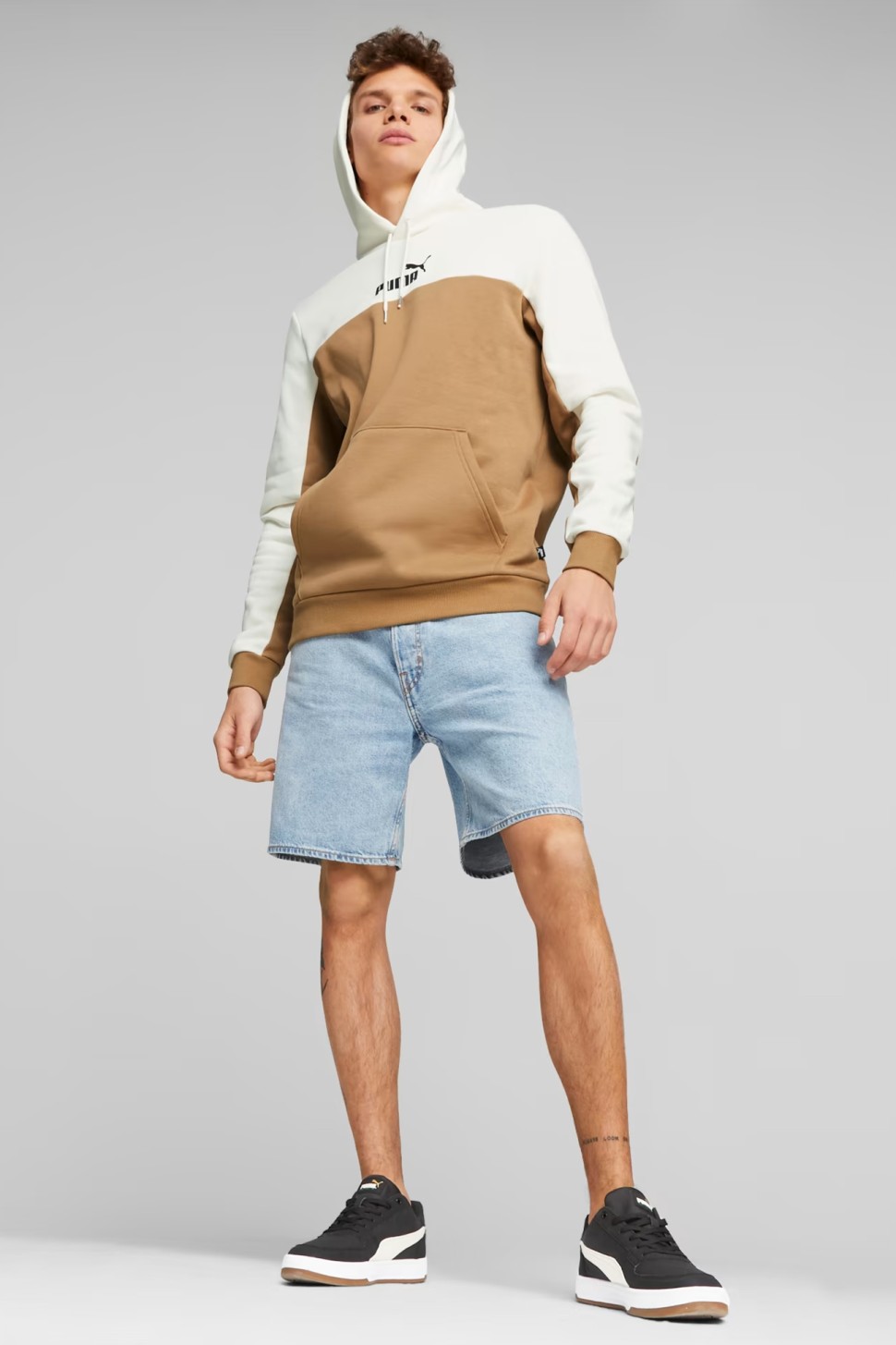 Толстовка чоловіча Puma ESS+ Block Hoodie FL бежева 84903685 — фото 3