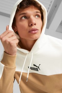Толстовка мужская Puma ESS+ Block Hoodie FL бежевая 84903685 изображение 4
