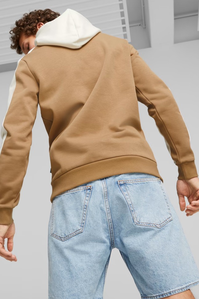 Толстовка мужская Puma ESS+ Block Hoodie FL бежевая 84903685 изображение 6