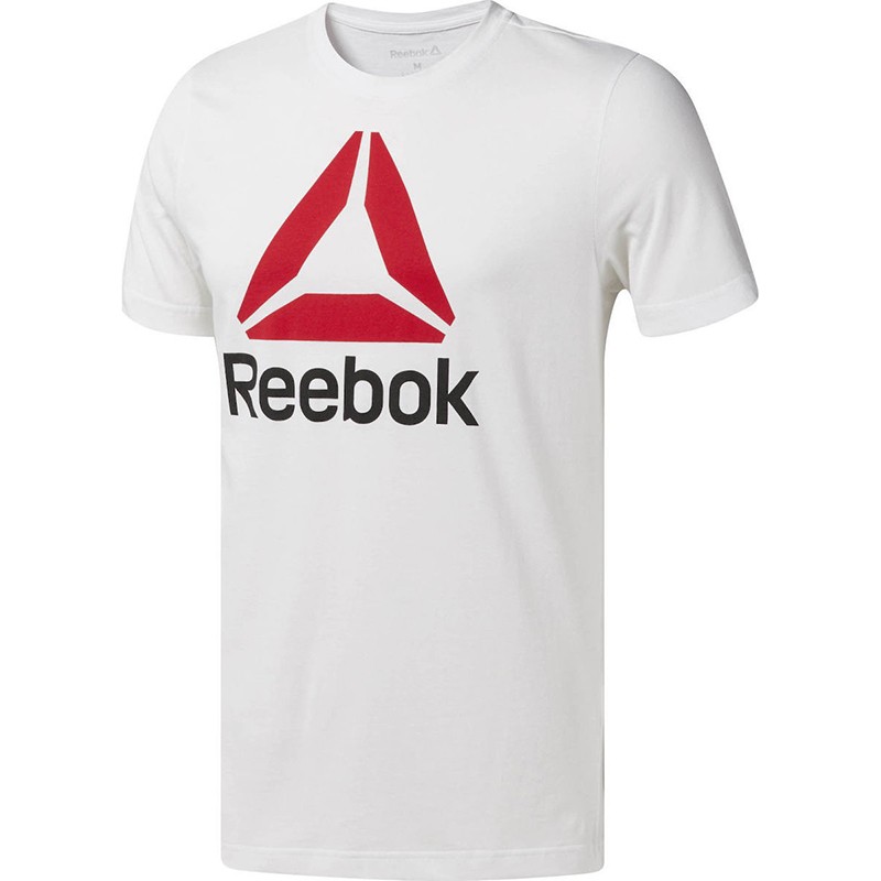 Футболка мужская Reebok LINEAR READ белая CW5367 — Sport City Футболка мужская Reebok LINEAR READ белая CW5367