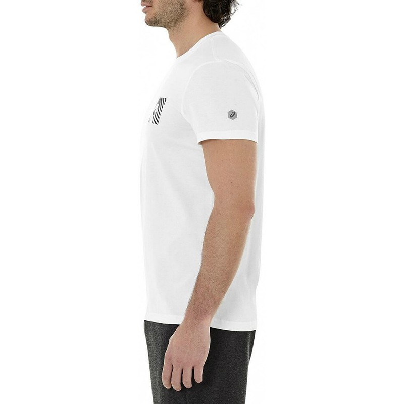 Футболка мужская Asics Esnt Diagonal Ss Top белая 2031A349-100 изображение 2
