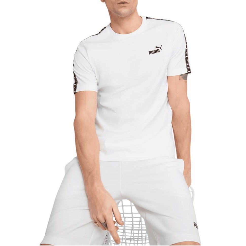 Футболка мужская Puma ESS TAPE Tee белая 68467402 — Sport City Футболка мужская Puma ESS TAPE Tee белая 68467402