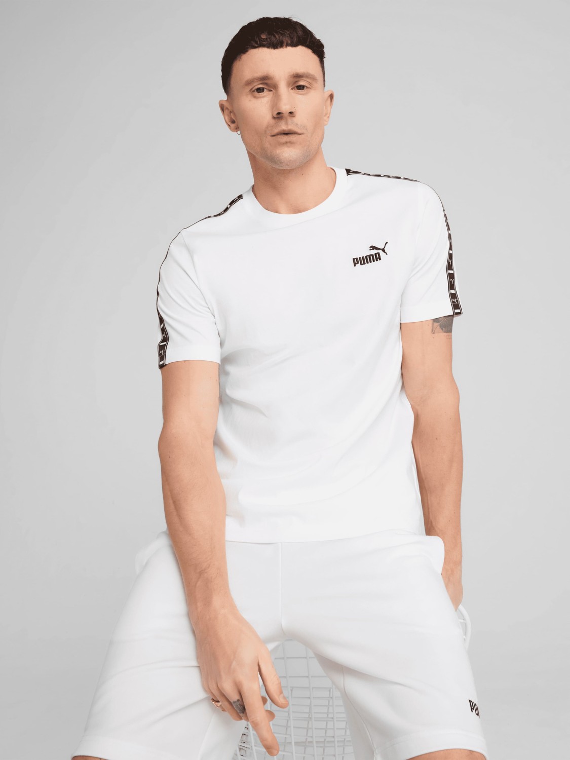 Футболка мужская Puma ESS TAPE Tee белая 68467402 изображение 2