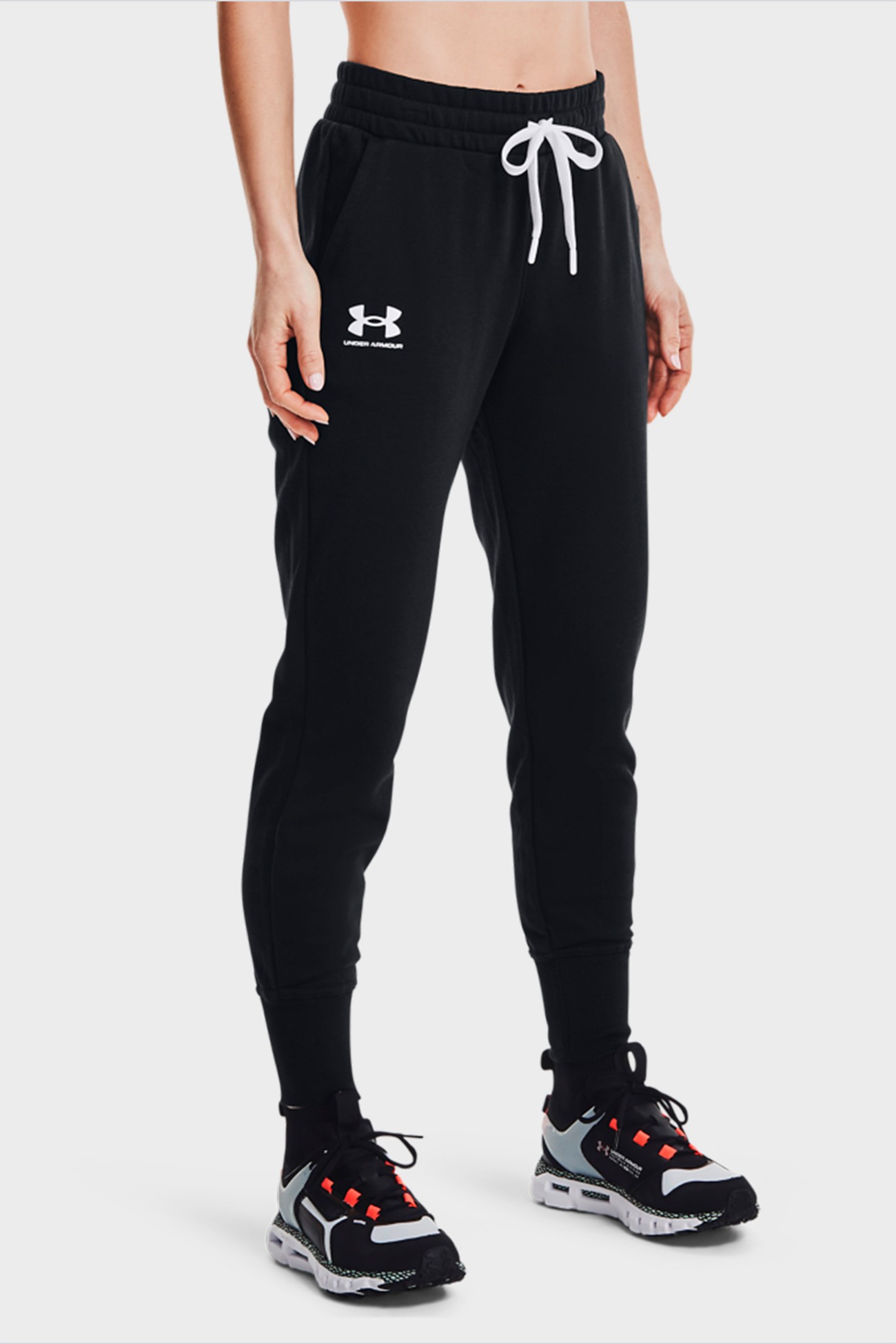 Брюки женские Under Armour Rival Fleece Joggers черные 1356416-001 изображение 4