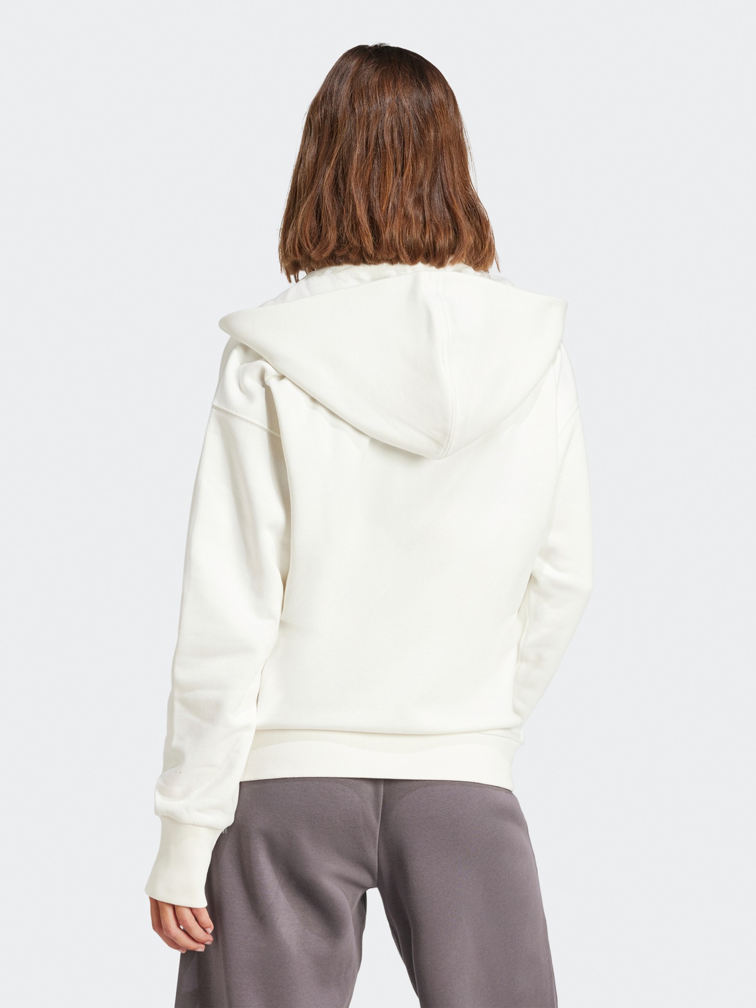 Толстовка женская Adidas W ALL SZN FZ HD белая JD4689 изображение 3