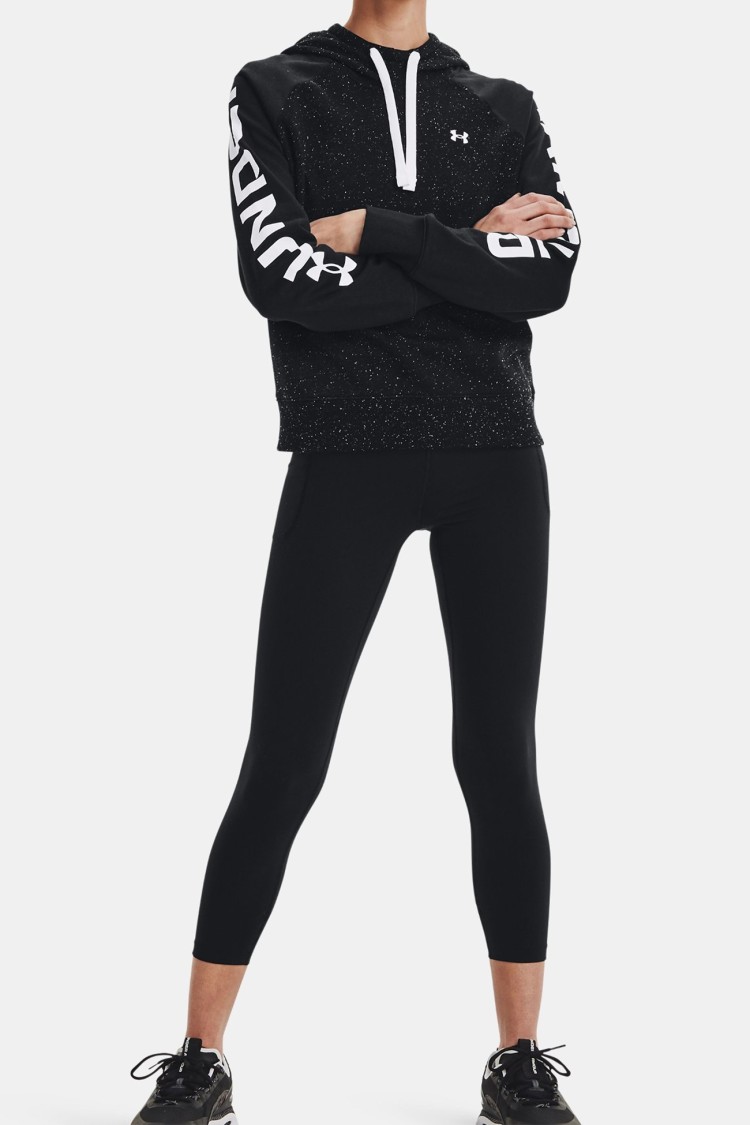 Толстовка женская Under Armour Rival Fleece Cb Hoodie черная 1365861-001 изображение 2