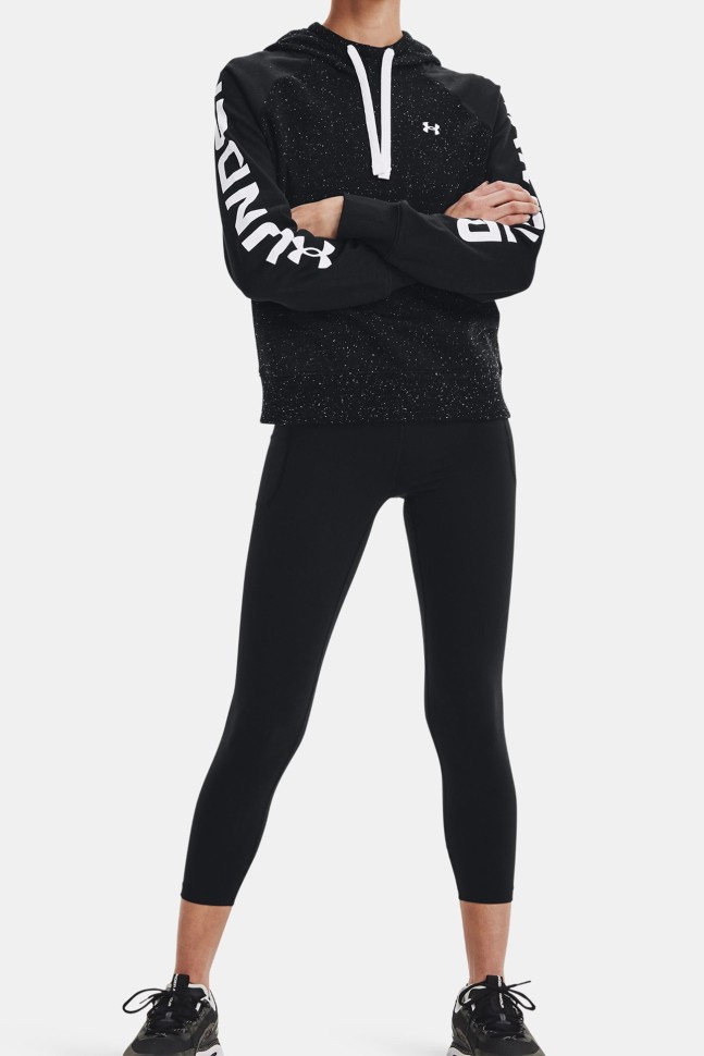 Толстовка женская Under Armour Rival Fleece Cb Hoodie черная 1365861-001 изображение 2