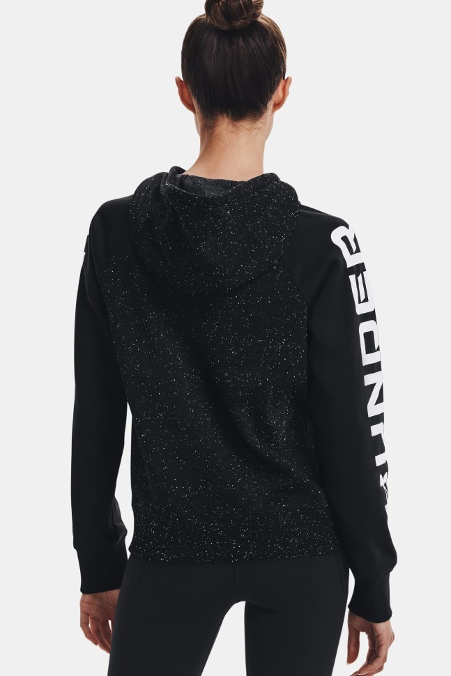 Толстовка женская Under Armour Rival Fleece Cb Hoodie черная 1365861-001 изображение 3