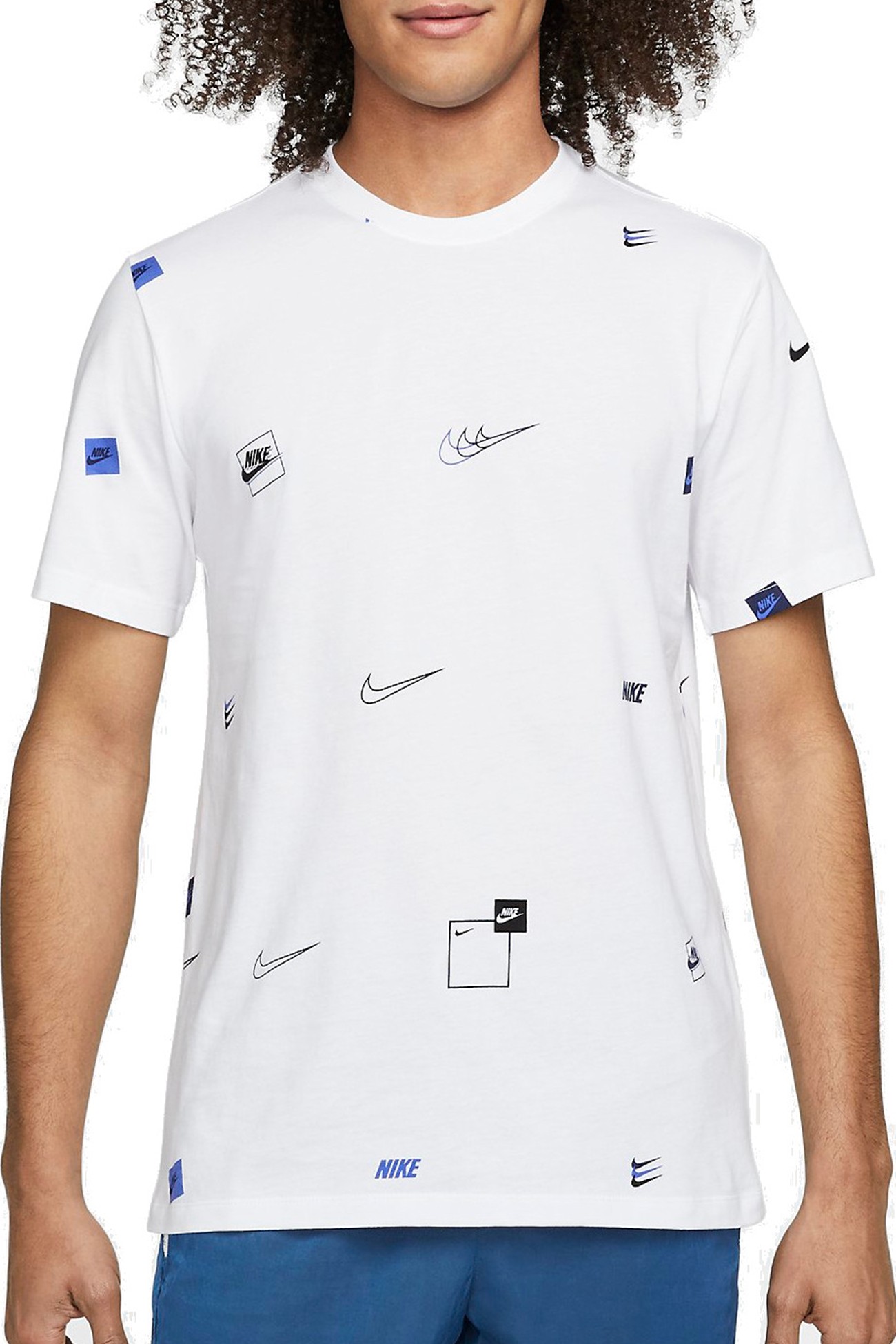 Футболка мужская Nike M Nsw 12 Mo Logo Aop Tee белая DN5246-100 изображение 2