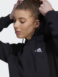 Толстовка жіноча Adidas W 3S FL FZ HD чорна HZ5743 изображение 5