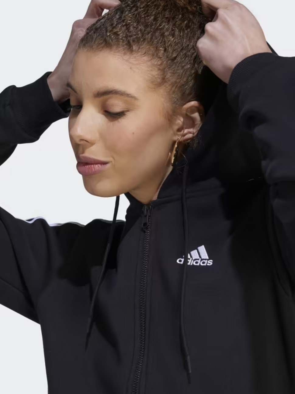 Толстовка жіноча Adidas W 3S FL FZ HD чорна HZ5743 — фото 5