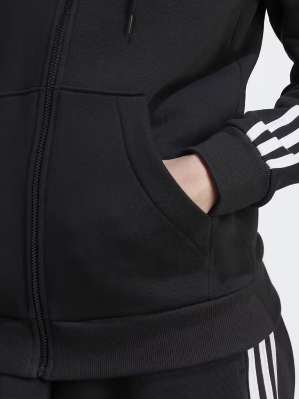 Толстовка жіноча Adidas W 3S FL FZ HD чорна HZ5743 — фото 6