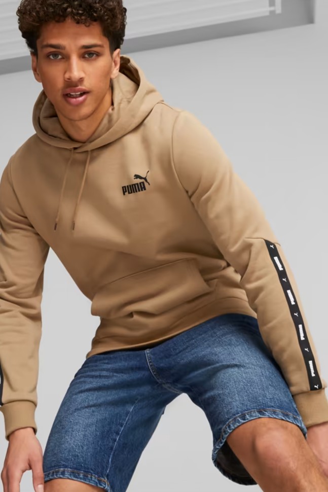 Толстовка мужская Puma ESS+ Tape Hoodie FL бежевая 84904085 изображение 2