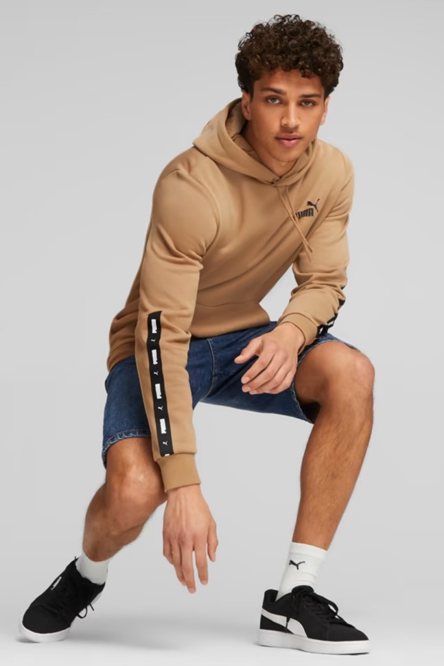 Толстовка мужская Puma ESS+ Tape Hoodie FL бежевая 84904085 изображение 3