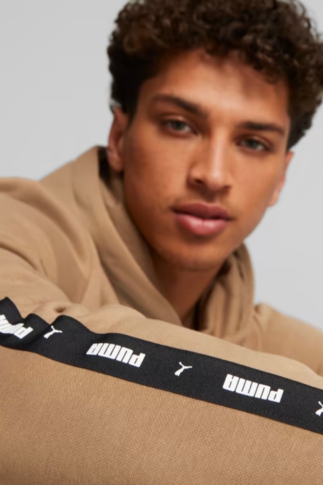 Толстовка мужская Puma ESS+ Tape Hoodie FL бежевая 84904085 изображение 4
