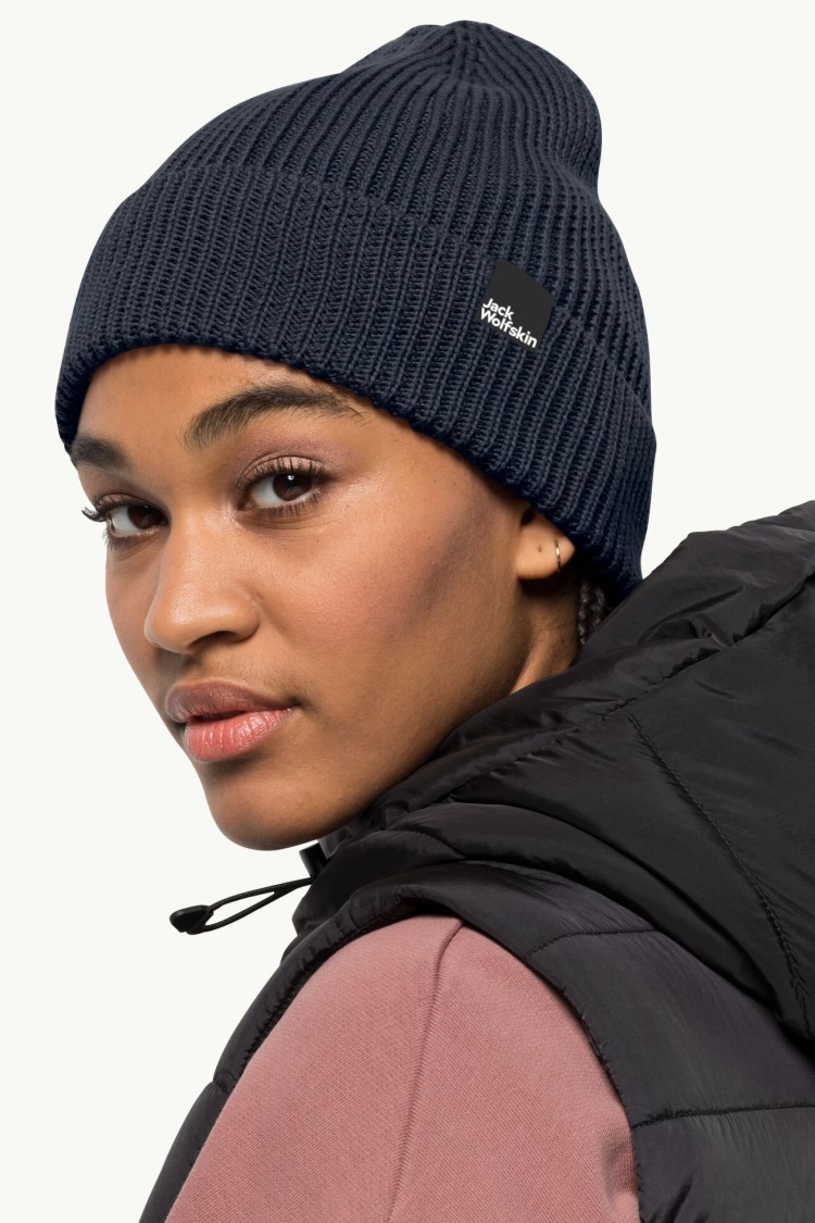Шапка женская Jack Wolfskin ESSENTIAL BEANIE синяя 1910881-1010 изображение 3