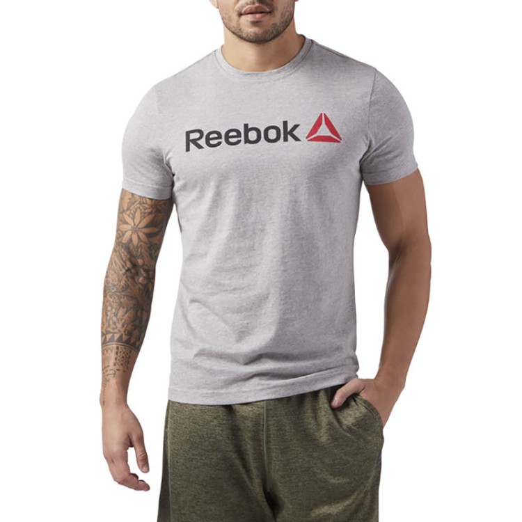 Футболка мужская Reebok LINEAR READ серая CW5375 изображение 2