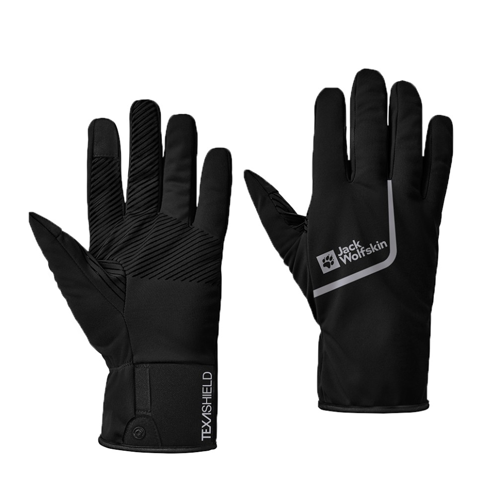 Рукавички Jack Wolfskin MOROBBIA LIGHT GLOVE чорні 1911541-6000 — фото 1