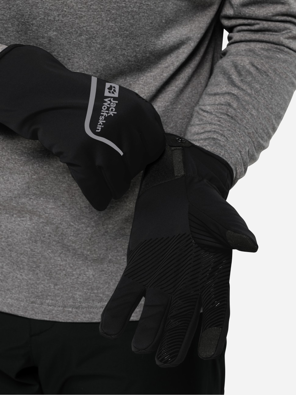 Рукавички Jack Wolfskin MOROBBIA LIGHT GLOVE чорні 1911541-6000 — фото 3
