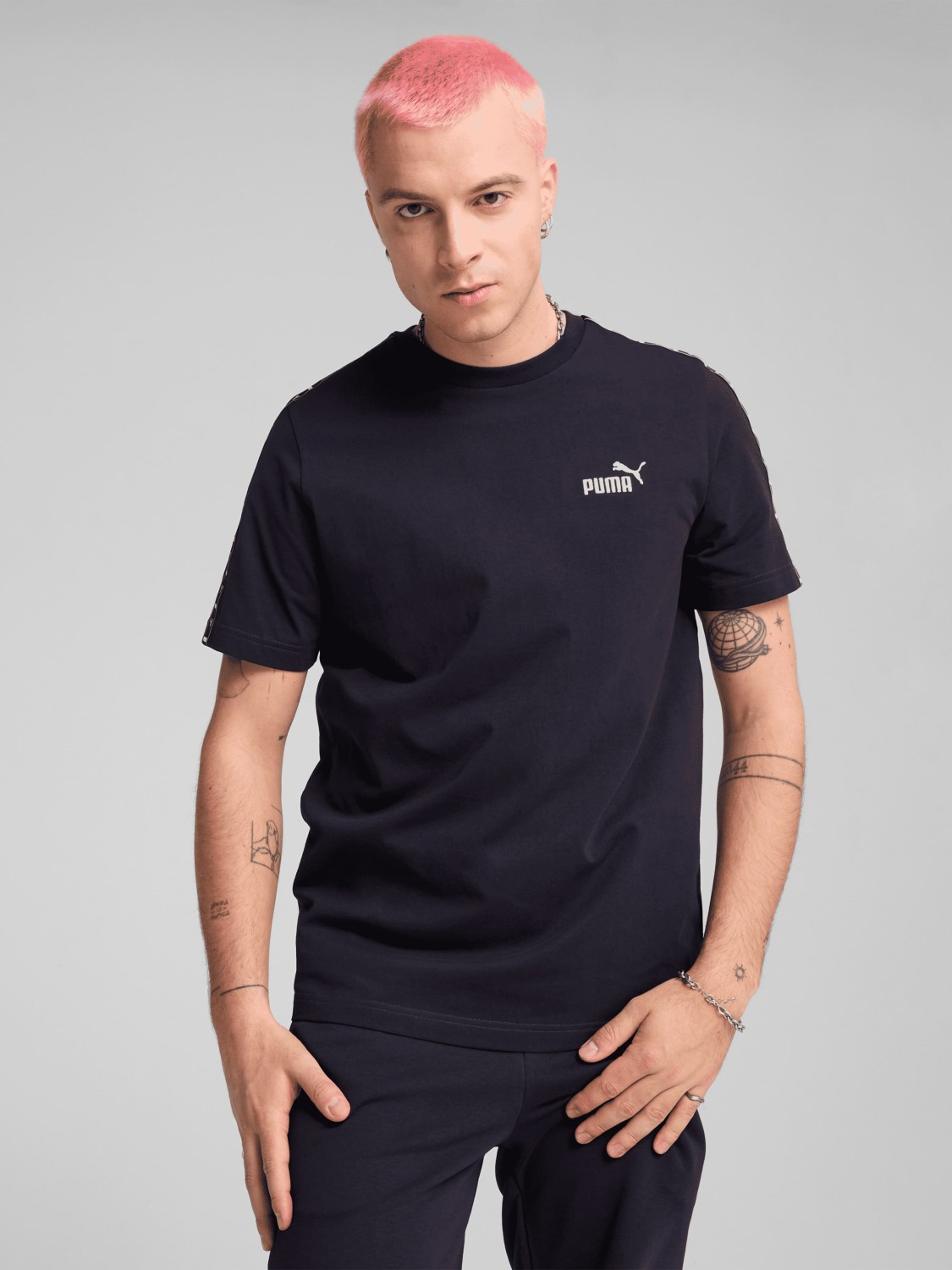 Футболка мужская Puma ESS TAPE Tee синяя 68467416 изображение 2