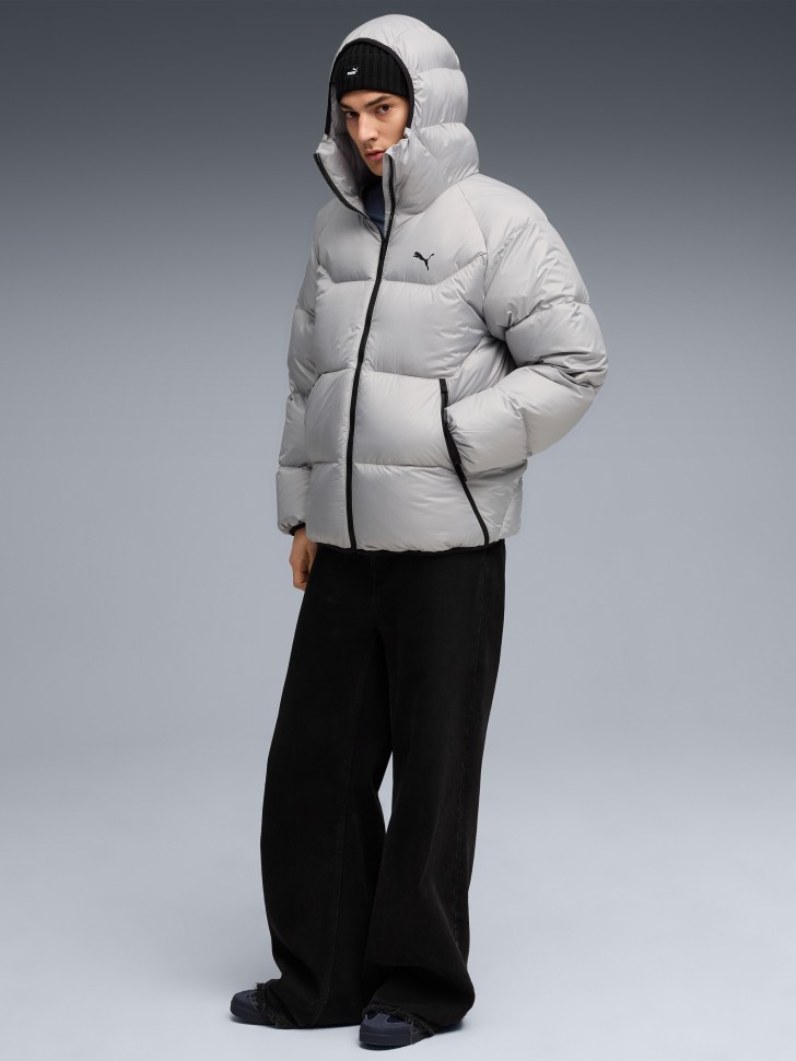 Куртка мужская Puma Hooded Down Puffer Jacket серая 68838263 изображение 4