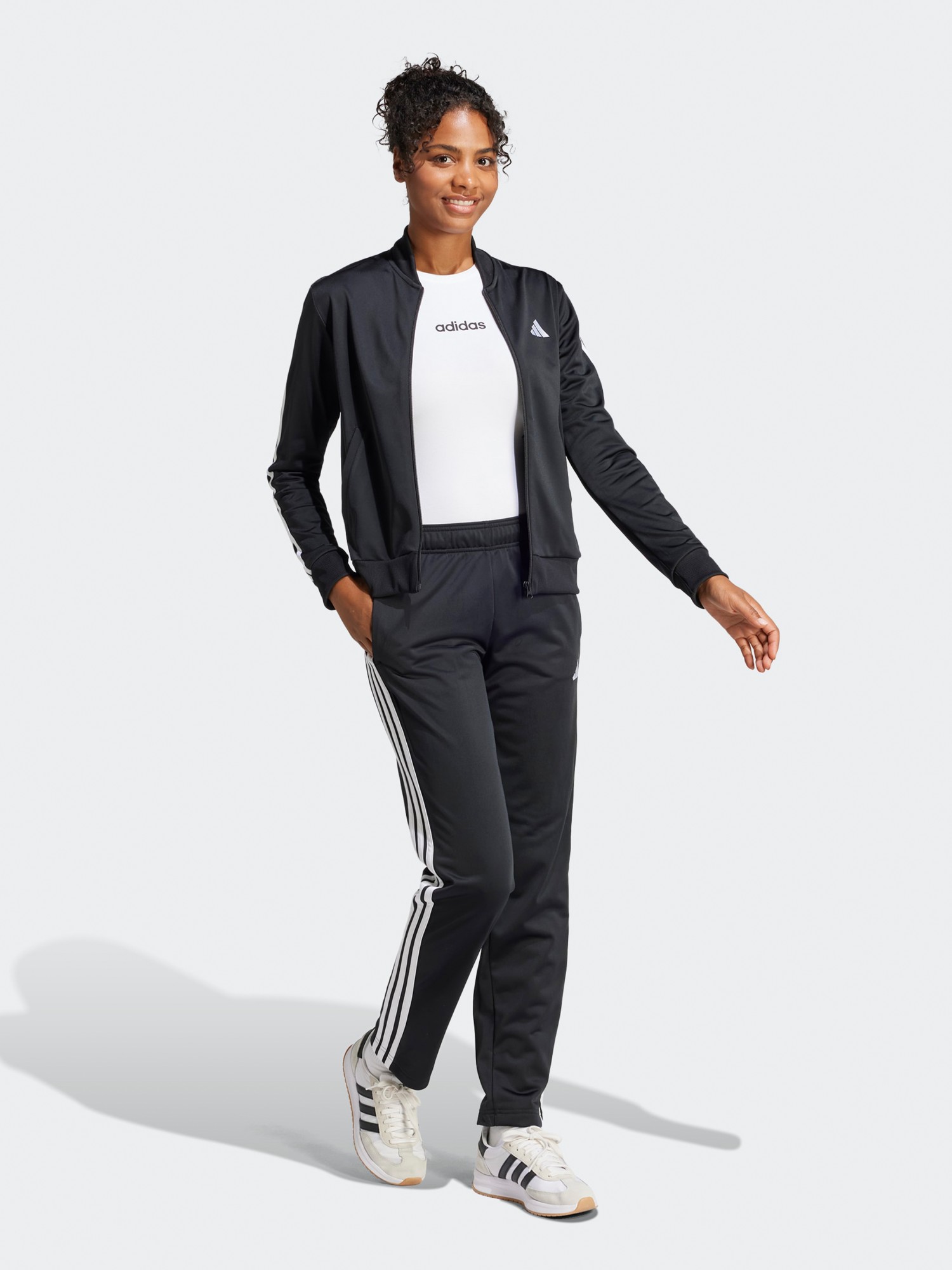 Костюм женский Adidas W ESS 3S TS черный JD5434 изображение 4