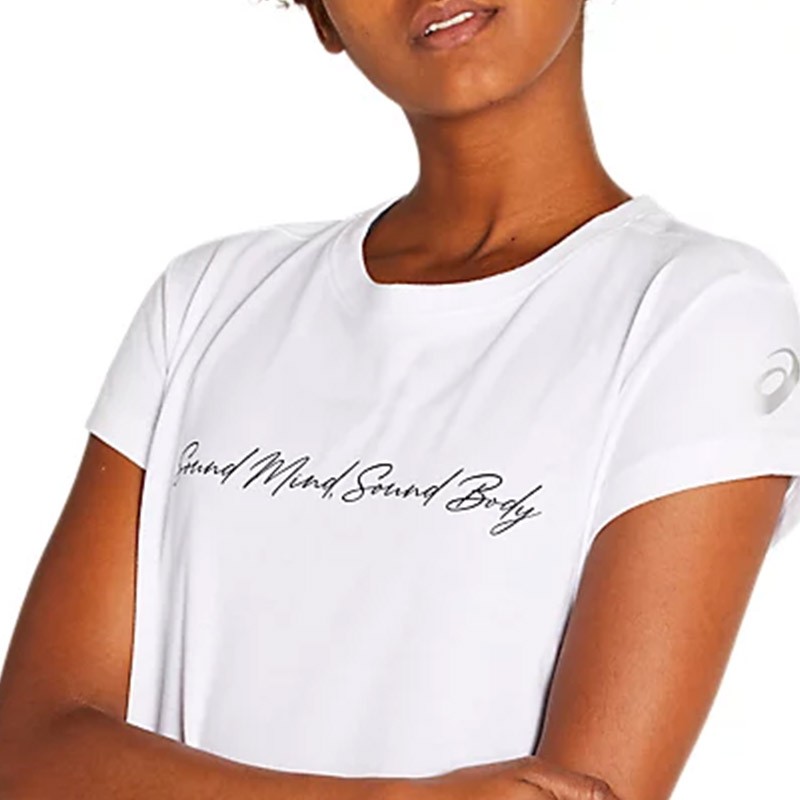 Футболка женская Asics Smsb Graphic Tee Ii белая 2032B757-101 изображение 3